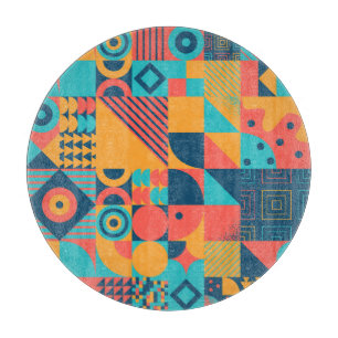 Bauhaus Retro: 70s Geometric Musical Cutting Board