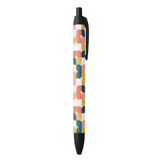 Bauhaus Retro Geometric Pattern Black Ink Pen (Bottom (Vertical))