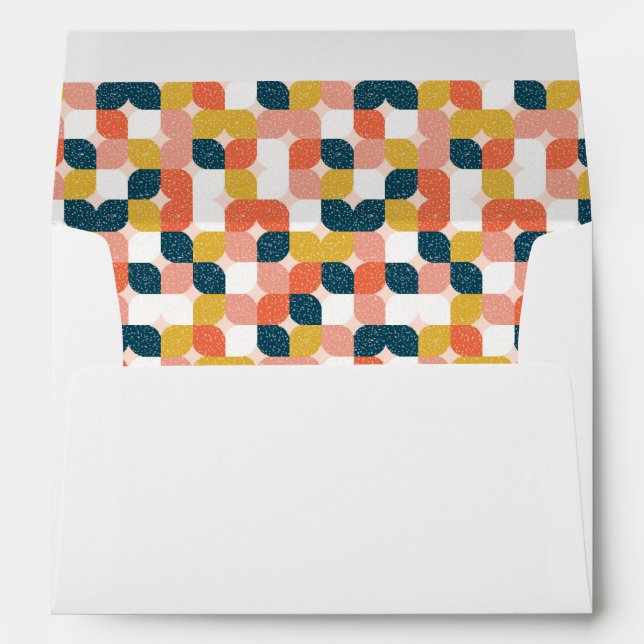 Bauhaus Retro Geometric Pattern Envelope (Back (Bottom))