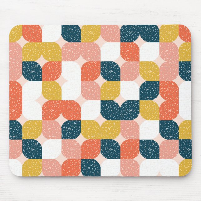 Bauhaus Retro Geometric Pattern Mouse Pad (Front)