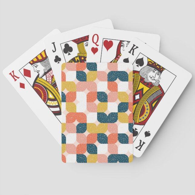 Bauhaus Retro Geometric Pattern Playing Cards (Back)