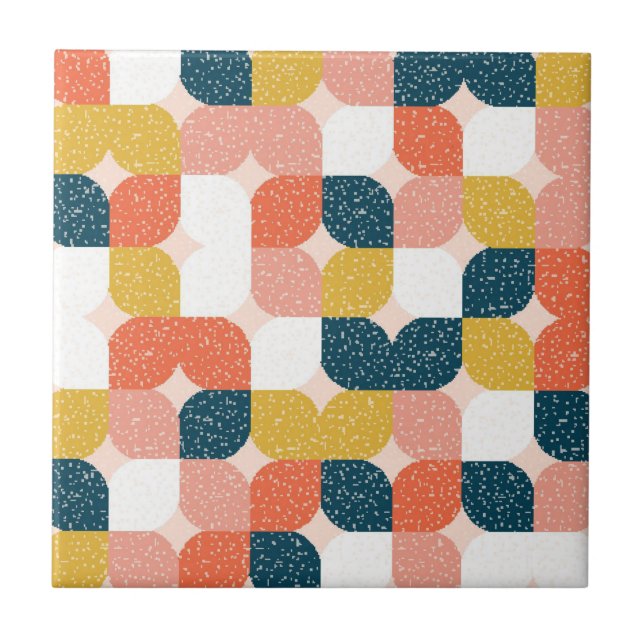 Bauhaus Retro Geometric Pattern Tile (Front)