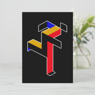 Bauhaus Running Man Poster Holiday Card