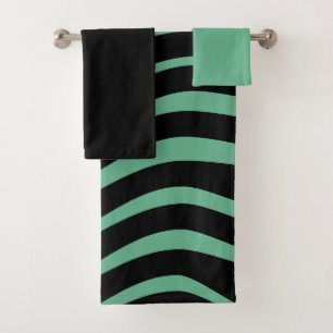 Bauhaus Seafoam Green Abstract Bath Towel Set