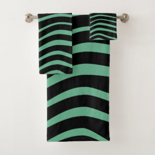 Bauhaus Seafoam Green Abstract Bath Towel Set