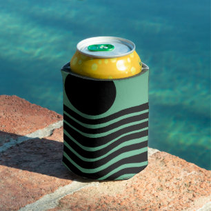 Bauhaus Seafoam Green Abstract Can Cooler