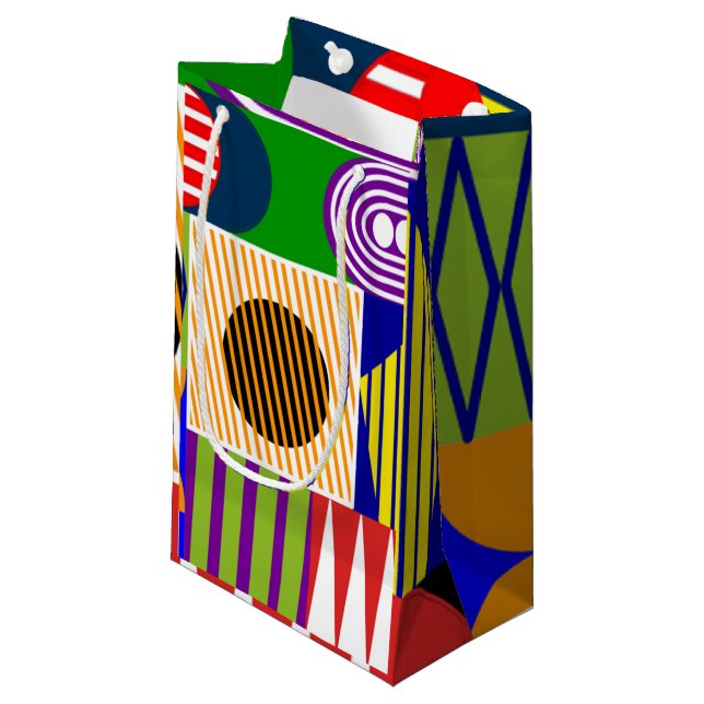 Bauhaus Shape Collage  Small Gift Bag (Front Angled)