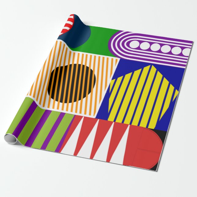 Bauhaus Shape Collage  Wrapping Paper (Unrolled)