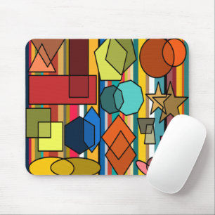 Bauhaus Shapes and Lines Mouse Pad