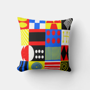 Bauhaus Shapes Throw Pillow