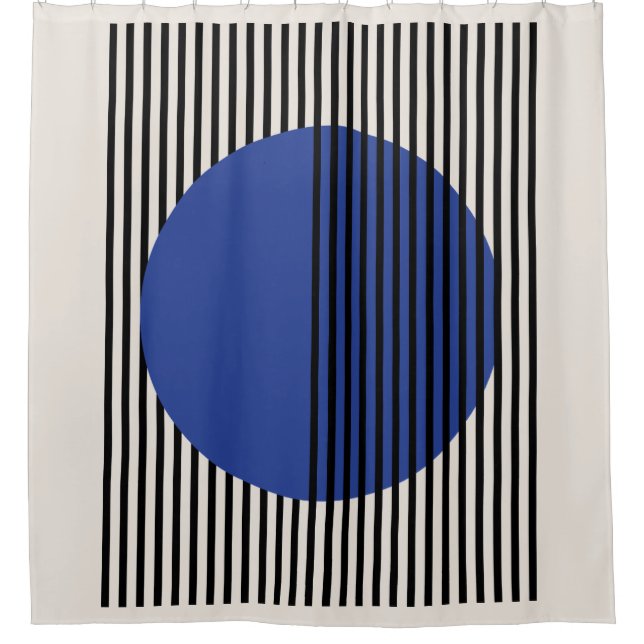 Bauhaus Shower Curtain, Blue Shower Curtain B7 (Front)