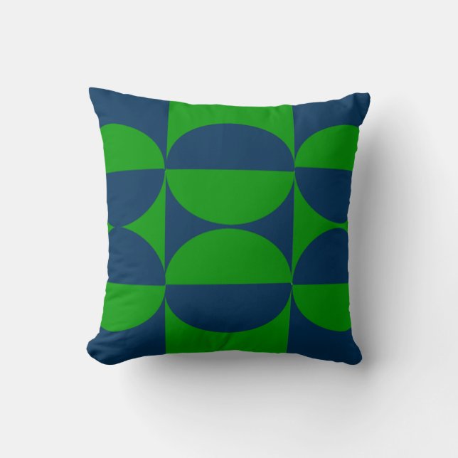 Bauhaus Squares and Circles  Throw Pillow (Front)