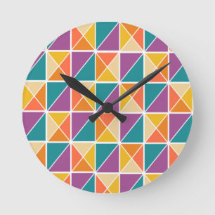 Bauhaus Squares Round Clock