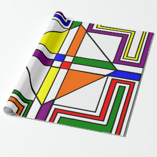 Bauhaus Stained Glass Wrapping Paper