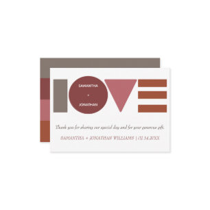Bauhaus Striped Personalized Wedding Thank You Card