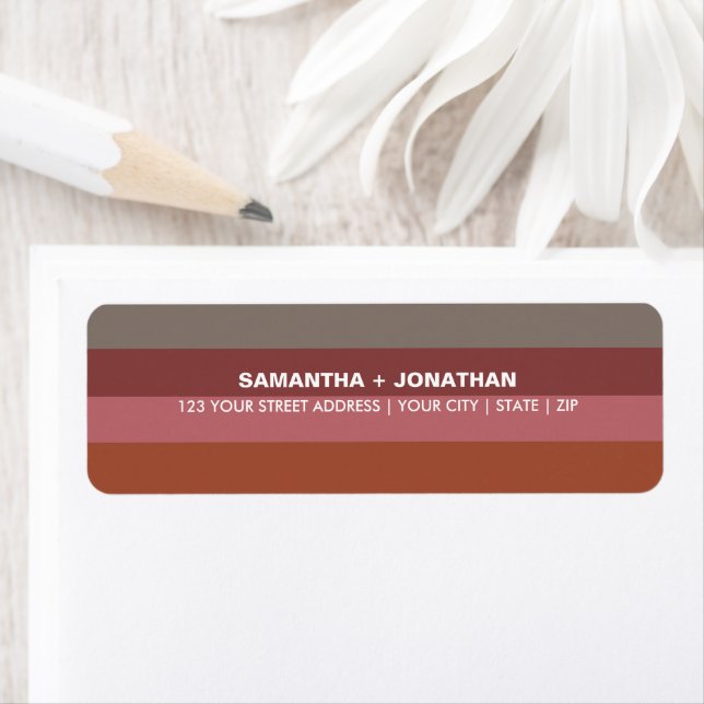 Bauhaus Striped Wedding Return Address Label (Insitu)