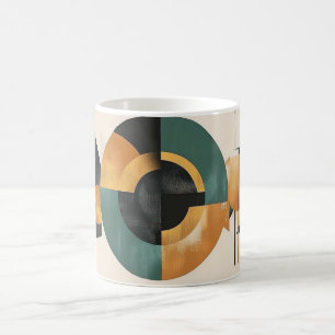 Bauhaus style, characterized by geometric shapes a coffee mug
