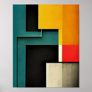 Bauhaus style illustrated poster