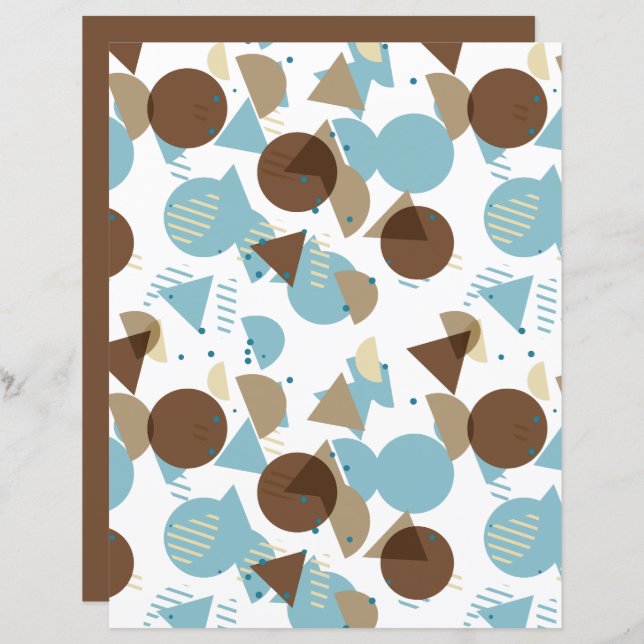 Bauhaus Style Mosaic Art Motif papier à rebut (Devant / Derrière)