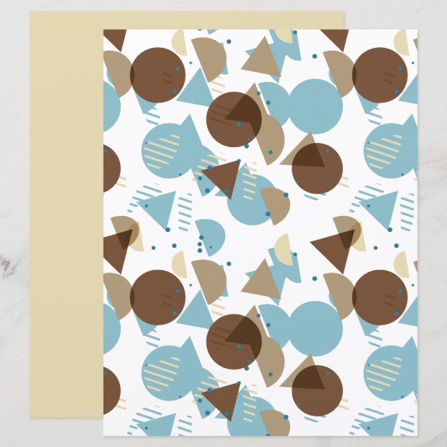 Bauhaus Style Mosaic Art Pattern Scrapbook Paper (Front/Back)