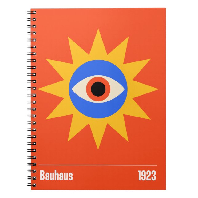 Bauhaus Sun Eye Pattern Notebook (Front)