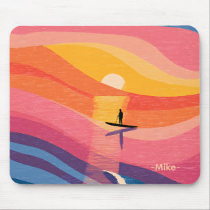 Bauhaus Sunset Custom Name Mouse Pad