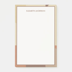 Bauhaus Terracotta Beige Abstract Personalized Post-it Notes