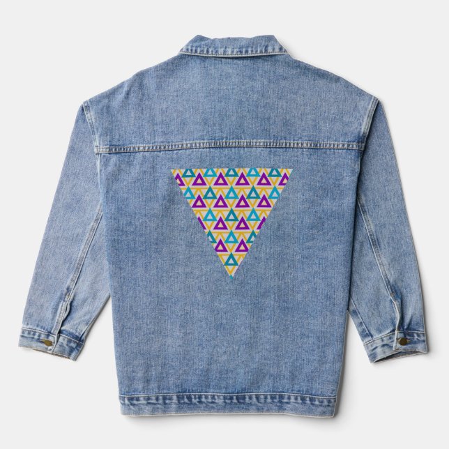 Bauhaus Triangle Mesh  Denim Jacket (Back)