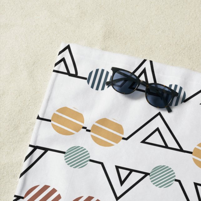 Bauhaus Triangles  Beach Towel (In Situ)