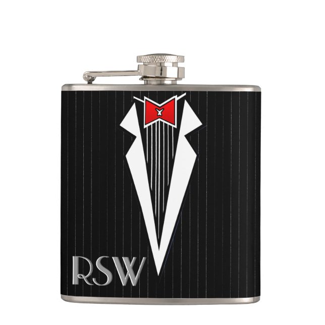 Bauhaus Tuxedo (Personalized Flask) Hip Flask (Front)