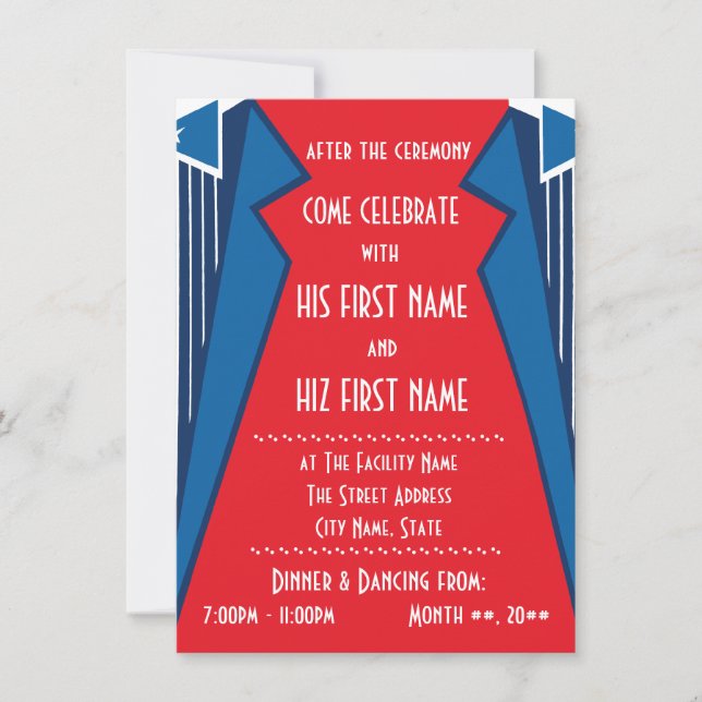 Bauhaus Tuxedo -RB (Reception) Invitation (Front)