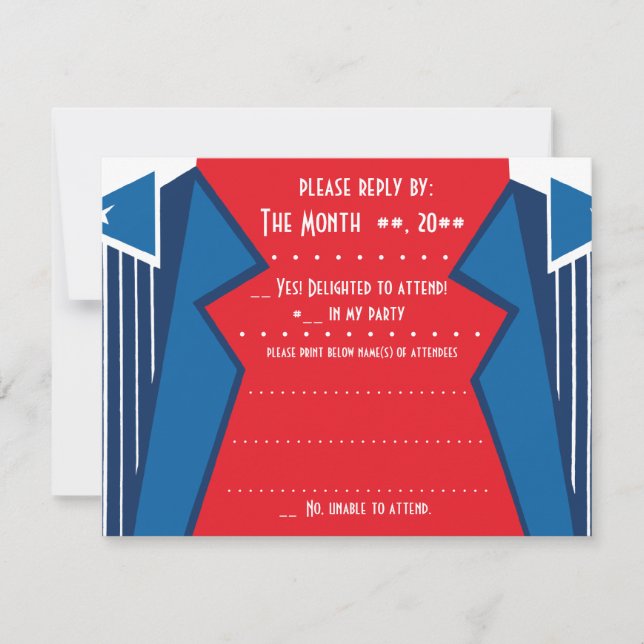 Bauhaus Tuxedo - RB (Reply Card) RSVP Card (Front)