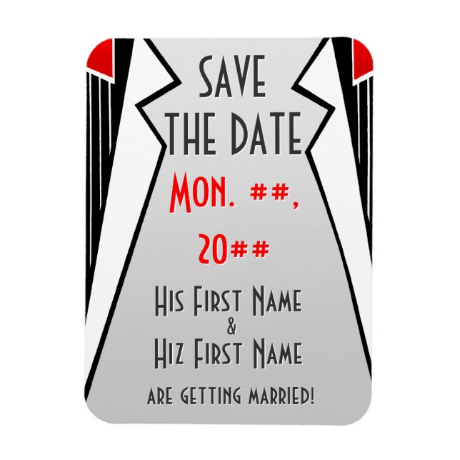 Bauhaus Tuxedo (Save The Date Magnet) Magnet (Vertical)