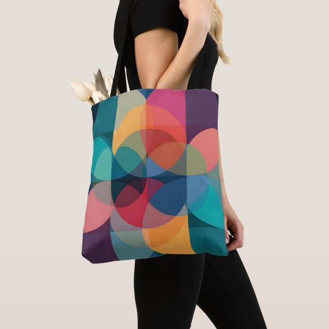 Bauhaus Venn Geometric Abstract Tote Bag  (Close Up)