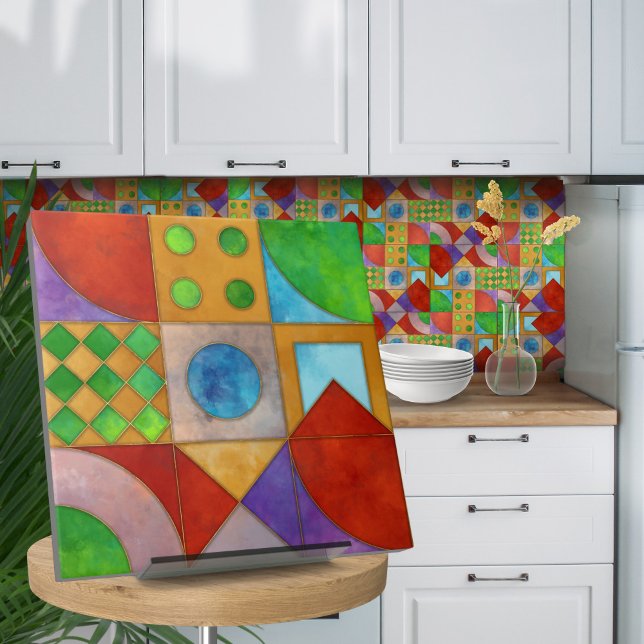 Bauhaus Watercolor geometric abstract N4 Tile (Creator Uploaded)