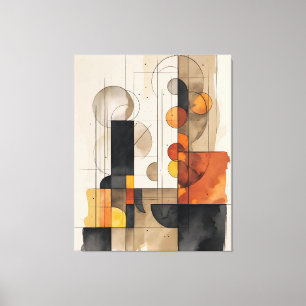 Bauhaus Watercolour Abstract canvas  Print