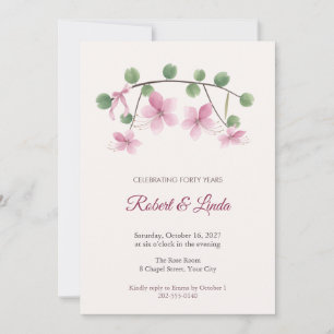 Bauhinia Blossom Anniversary Party Invitation