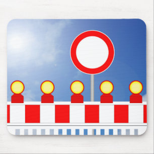 Baustellenabsperrung und Durchfahrt verboten Schil Mouse Pad