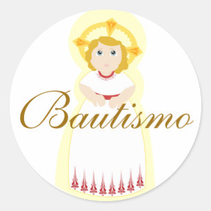 "Bautismo" Sticker-Customize Classic Round Sticker