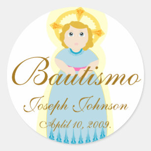 "Bautismo" Sticker-Customize Classic Round Sticker