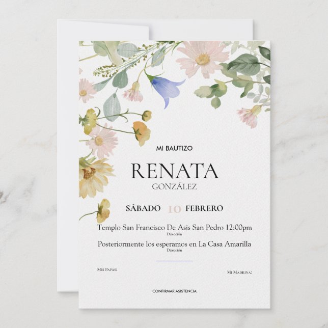 Bautizo Invitation (Front)