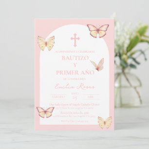 Bautizo Mariposa Invitación Baptism Invitation