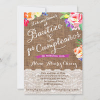 Bautizo y 1er cumple, bright Mexican florals