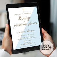 Bautizo y primer cumpleaños Baptism spanish Blue