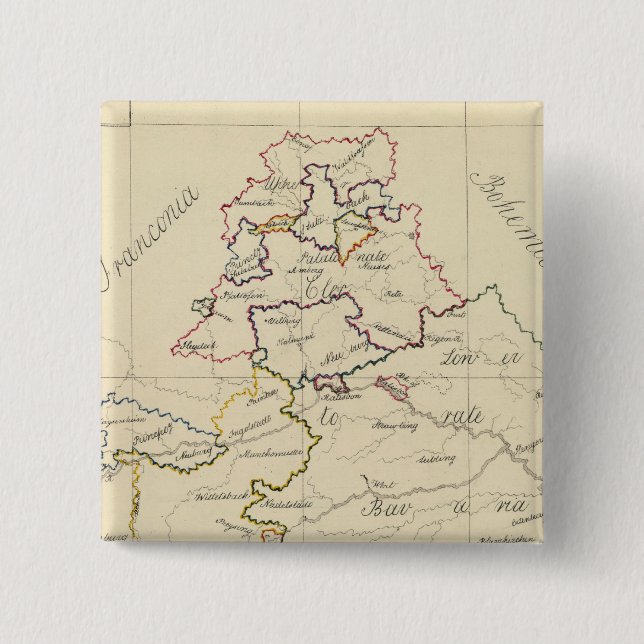 Bavaria 2 Inch Square Button (Front)