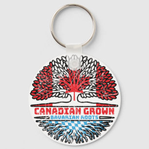 Bavaria Bavarian Canadian Canada Tree Roots Flag Keychain