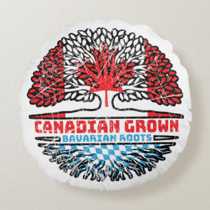 Bavaria Bavarian Canadian Canada Tree Roots Flag Round Pillow