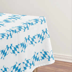 BAVARIA Bayern Flag Map Outline OKTOBERFEST White Tablecloth