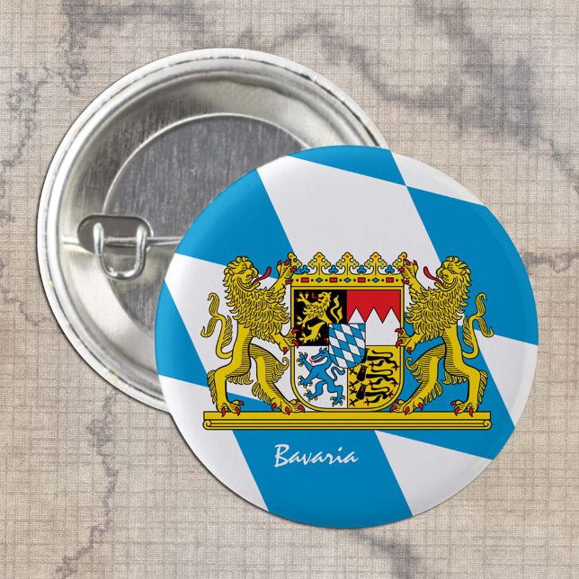 Bavaria button, patriotic Bavarian Flag fashion 1 Inch Round Button (Creator Uploaded)