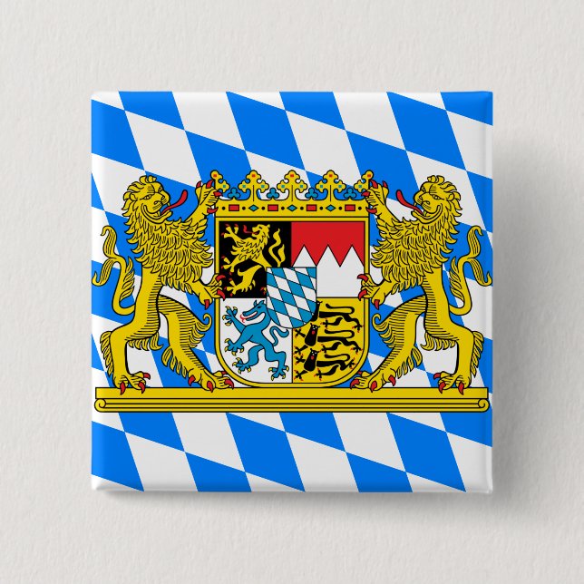 Bavaria Coat of arms 2 Inch Square Button (Front)